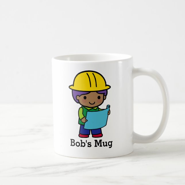Architect Engineer Contractor with Yellow hardhat Coffee Mug (Right)