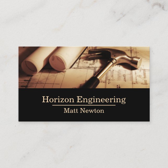 Architect Engineering ContractorConstruction Busin Business Card (Front)