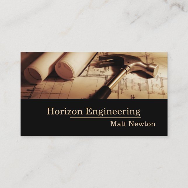 Architect Engineering ContractorConstruction Business Card (Front)