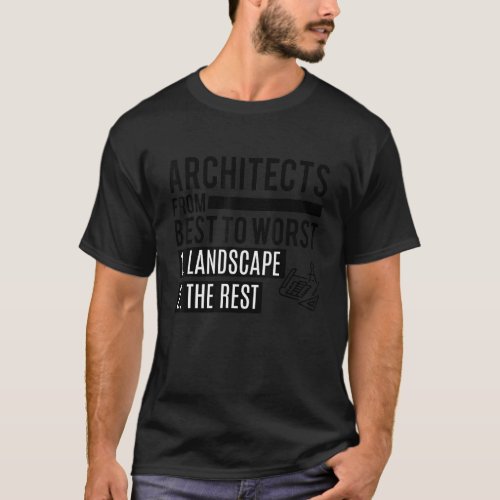 Architect from Best to Worst landscape Rest Saying T_Shirt