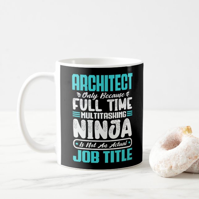 Architect Funny Job Occupation Career Architecture Coffee Mug (With Donut)