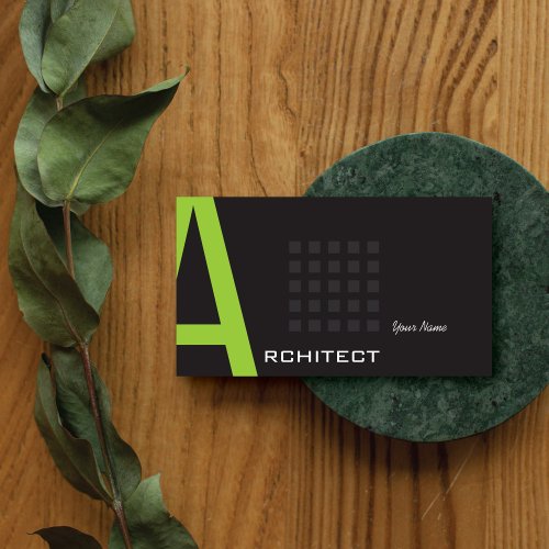 Architect Geometric Grid Business Card