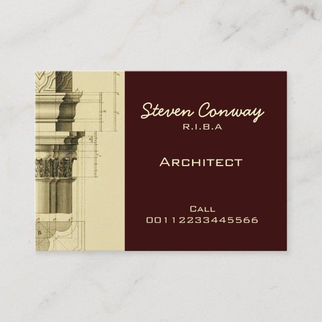 Architect ~ Gothic Architecture Design Business Card (Front)