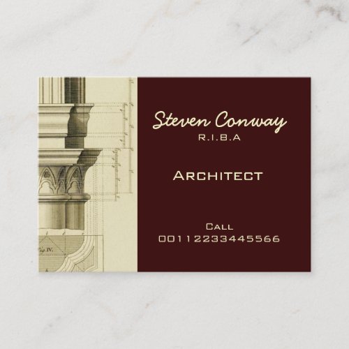 Architect ~ Gothic Architecture Design Business Card
