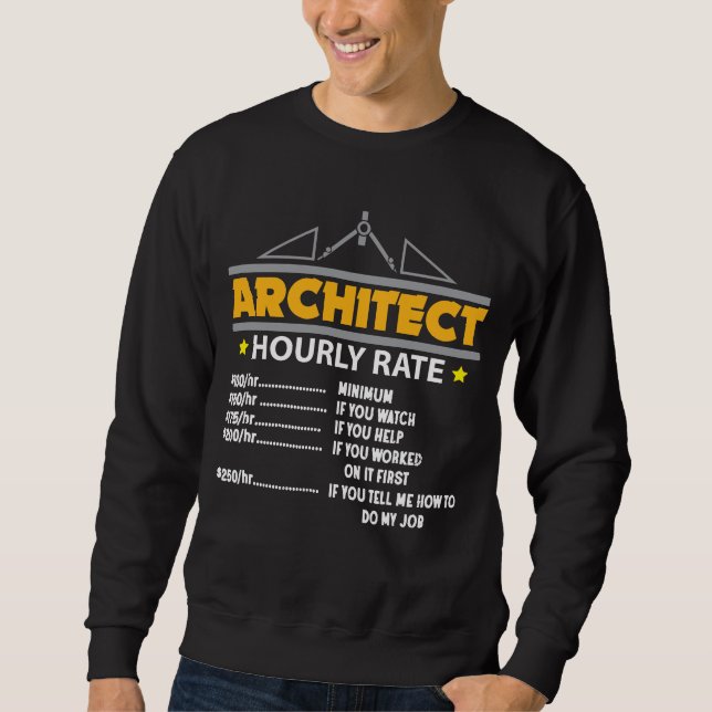 Architect Hourly Rate Funny Handyman Dad Sweatshirt (Front)