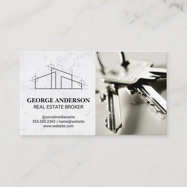 Architect House Logo | Keys Business Card (Front)