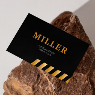 Architect Instagram Follow Black And Metallic Gold Business Card