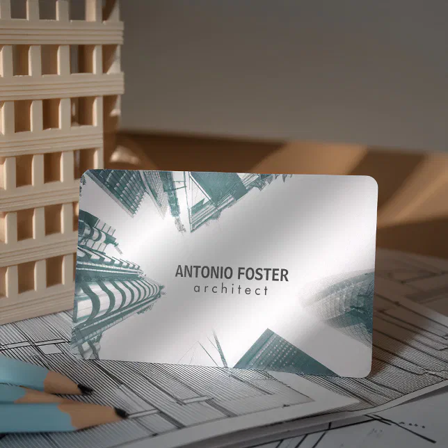 Architect Interior Designer Buildings Sky Skyline Business Card | Zazzle - Urban Building Skyline Business Card
