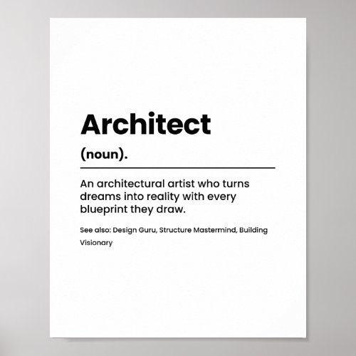 Architect job Definition Poster