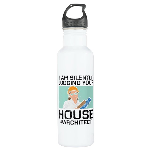 Architect - Judging Your House Stainless Steel Water Bottle (Front)