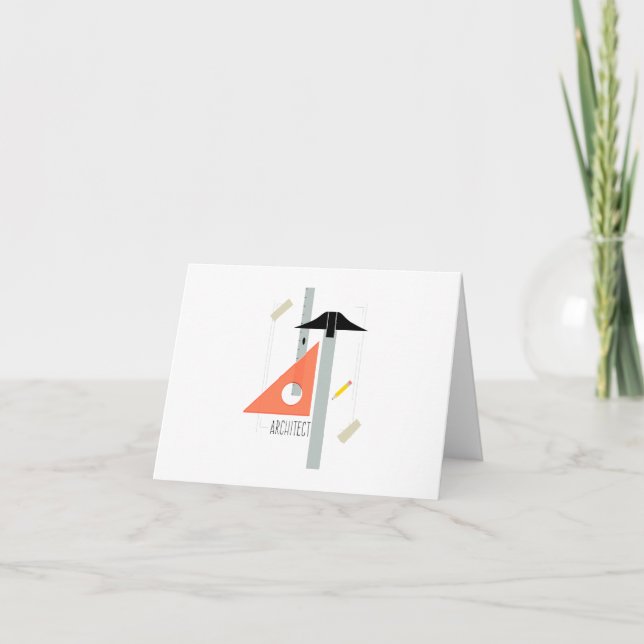 Architect Letterpress Thank You Card (Front)