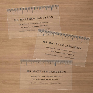Architect measurement ruler modern simple clear business cards
