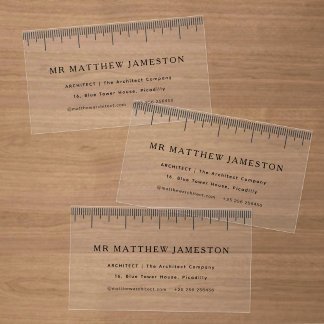 Architect measurement ruler modern simple clear business cards