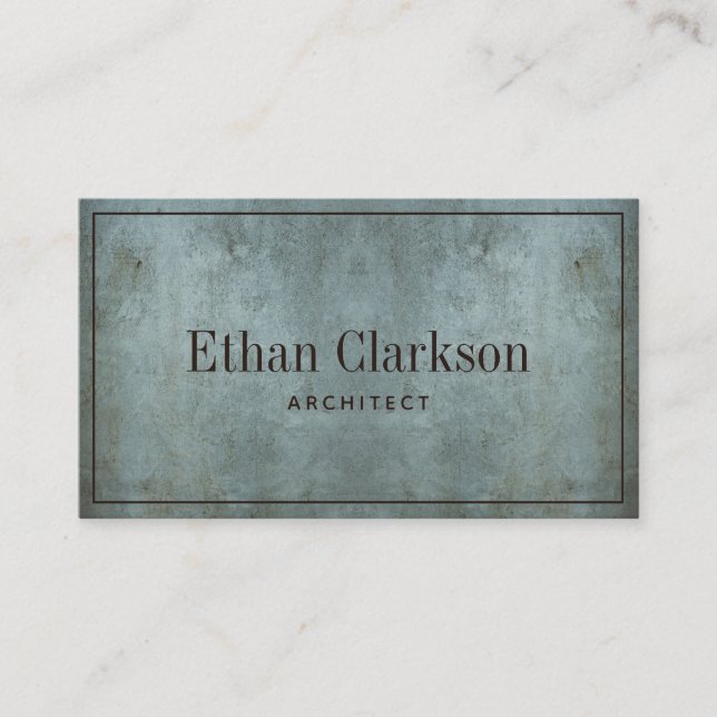 Architect Modern Grunge Blue Gray Texture  Business Card (Front)