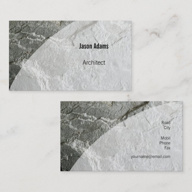 Architect | Modern Marble Business Card (Front/Back)