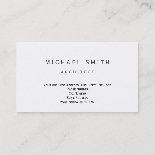 Architect Modern Simple Minimal Business Card