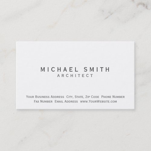 Architect Modern Simple Minimal Business Card