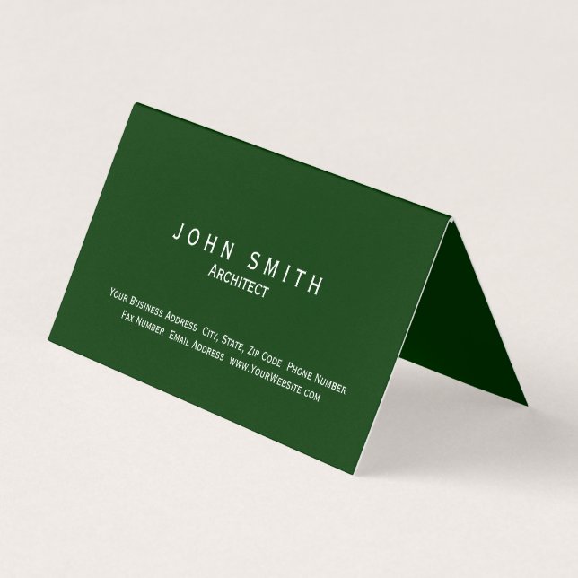 Architect Modern Simple Minimal Business Card (Front)