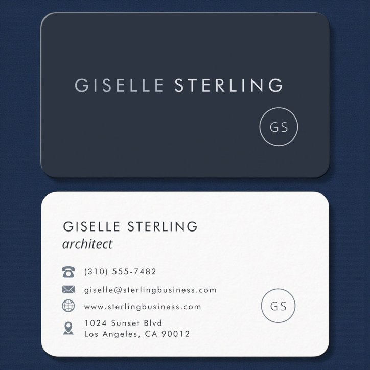 Architect Navy Blue Professional Business Card