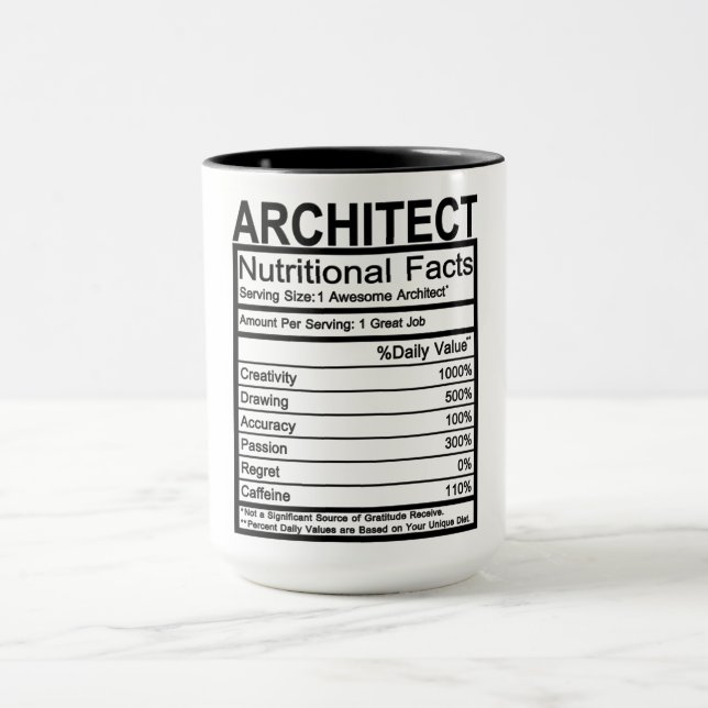 Architect Nutritional Facts Mug (Center)