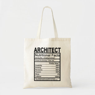 Architect Nutritional Facts Tote Bag