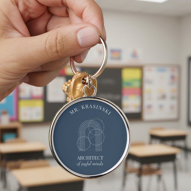 Architect of Joyful Minds Personalized Teacher Keychain (Personalized keychain, teacher appreciation gift by Darling & May)