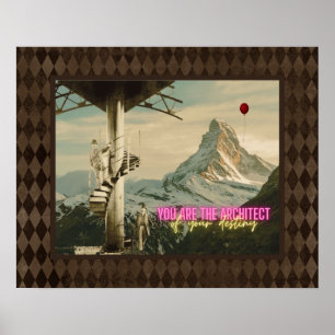Architect of Your Destiny Surreal Collage Poster