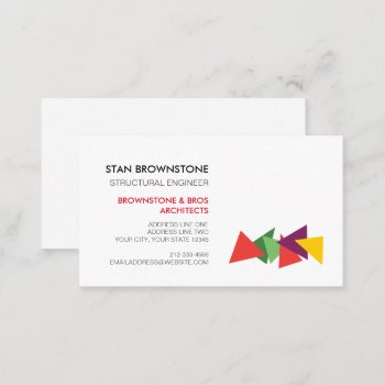Architect Or Engineer Colorful Geometric Logo Business Card by VillageDesign at Zazzle