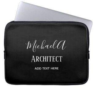 ARCHITECT Personalized Gifts Classic Black White Laptop Sleeve