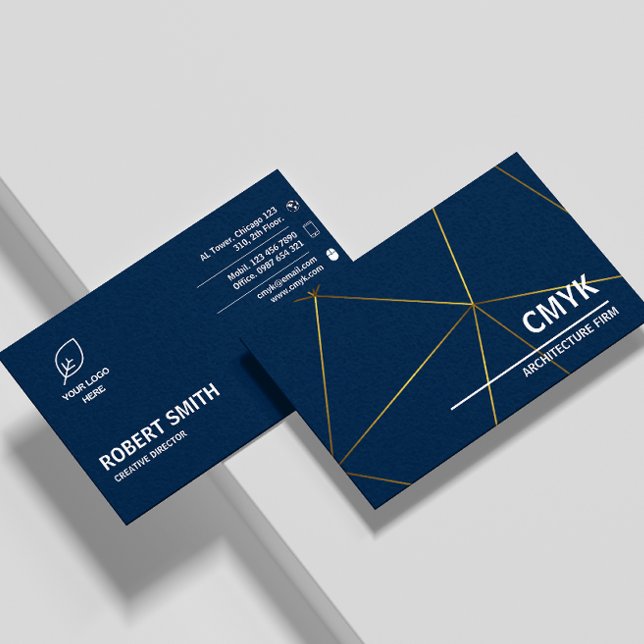 Architect Professional Branding Qr Code Dark Blue Business Card (Architect Professional Branding Qr Code Dark Blue Business Card)