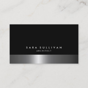 Architect Professional Building Skills Dark Chrome Business Card