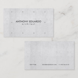 Architect professional modern gray concrete simple business card