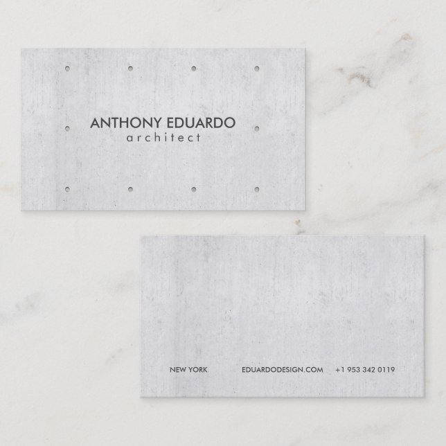 Architect professional modern gray concrete simple business card (Front/Back)
