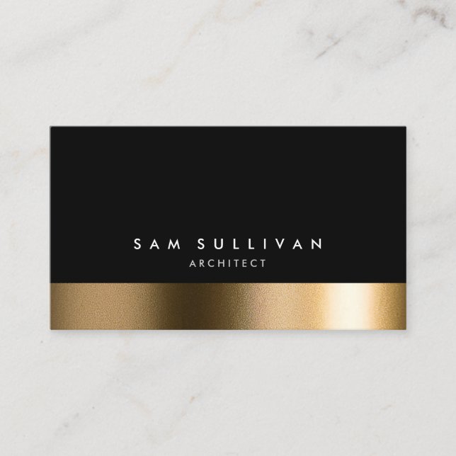 Architect Professional Skills Black Gold Elegant Business Card (Front)