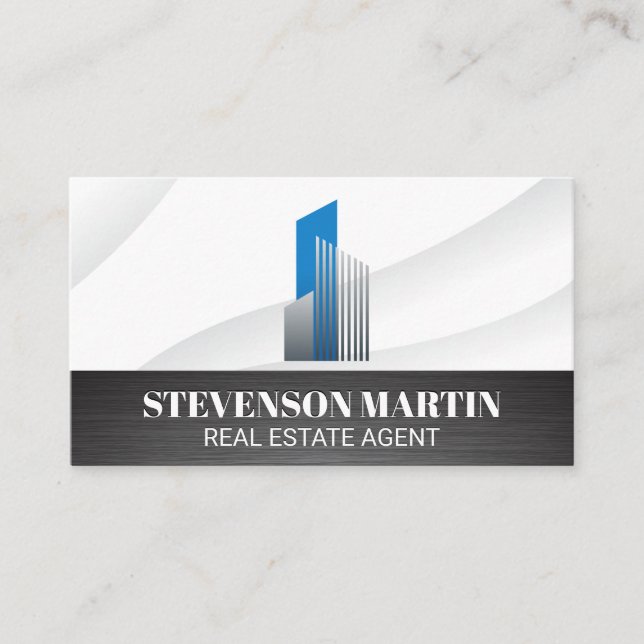 Architect Real Estate Logo | Building Business Card (Front)