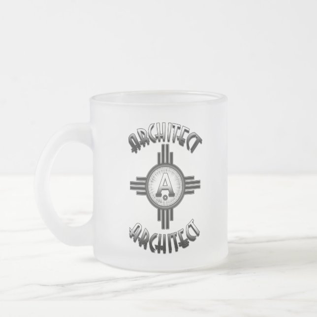 Architect Retro - Architects Merch Frosted Glass Coffee Mug (Left)