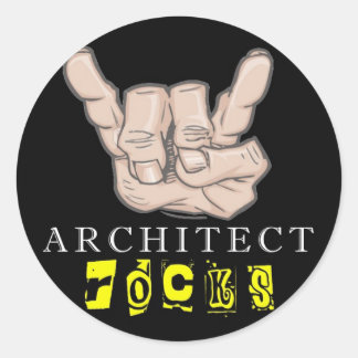 architect rocks classic round sticker