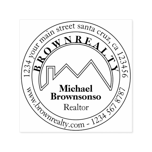 Architect Roof Circle Logo Real estate agent Self-inking Stamp