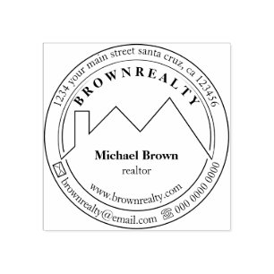 Architect Roof Circle Logo Rubber Stamp