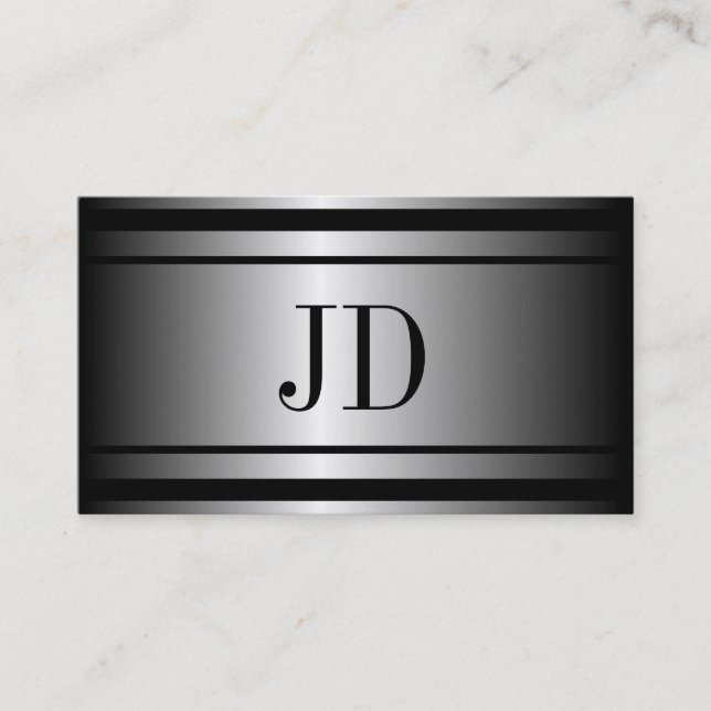 Architect Silver Metal Metallic Business Card (Front)