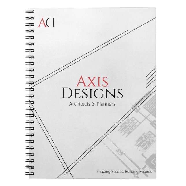 Architect Spiral Notebook | Blueprint Design (Front)