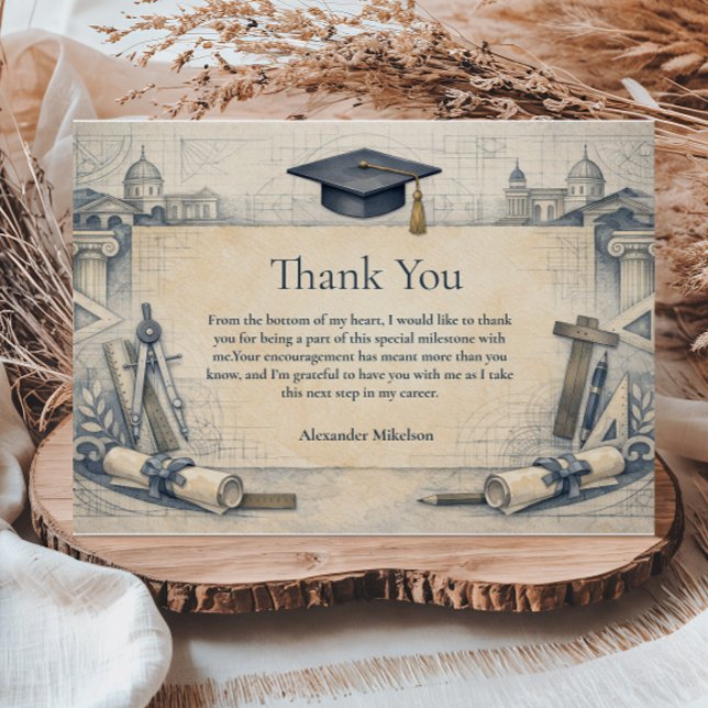 Architect Student Graduation Design Thank You Card (Creator Uploaded)