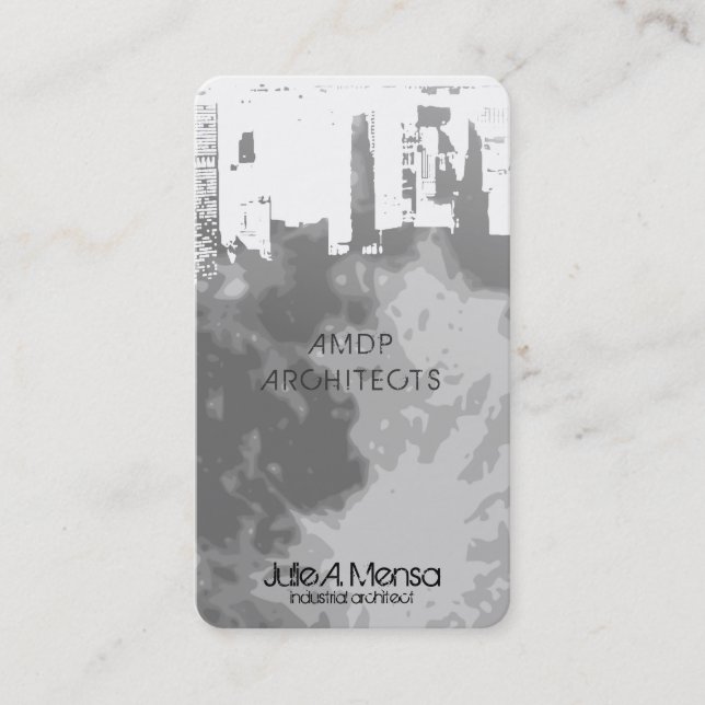 Architect Upside Downtown Moonscape Business Card (Front)