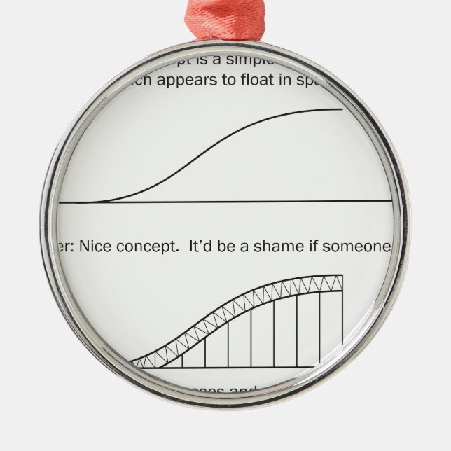 Architect vs Engineer Metal Ornament (Front)