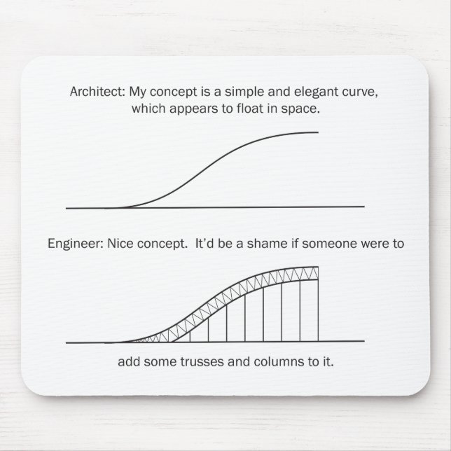 Architect vs Engineer Mouse Pad (Front)