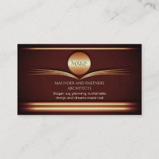 Architects - Art Deco Burnished Brass Business Card