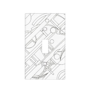 Architect's Dream-Black and White Modern Bauhaus Light Switch Cover