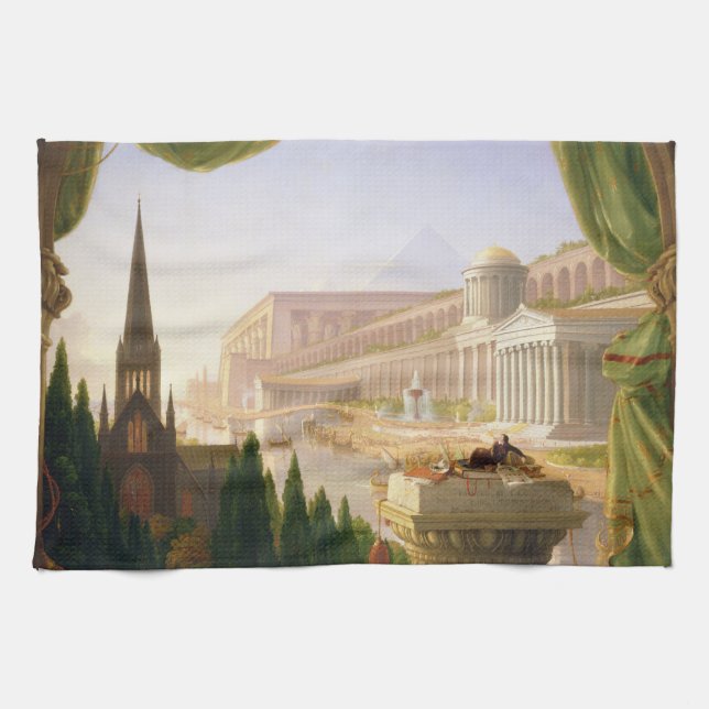 Architect's Dream (by Thomas Cole) Kitchen Towel (Horizontal)