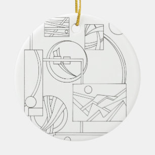 Architect's Dream Three-Modern Bauhaus Geometric Ceramic Ornament
