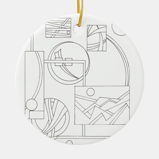 Architect's Dream Three-Modern Bauhaus Geometric Ceramic Ornament (Front)